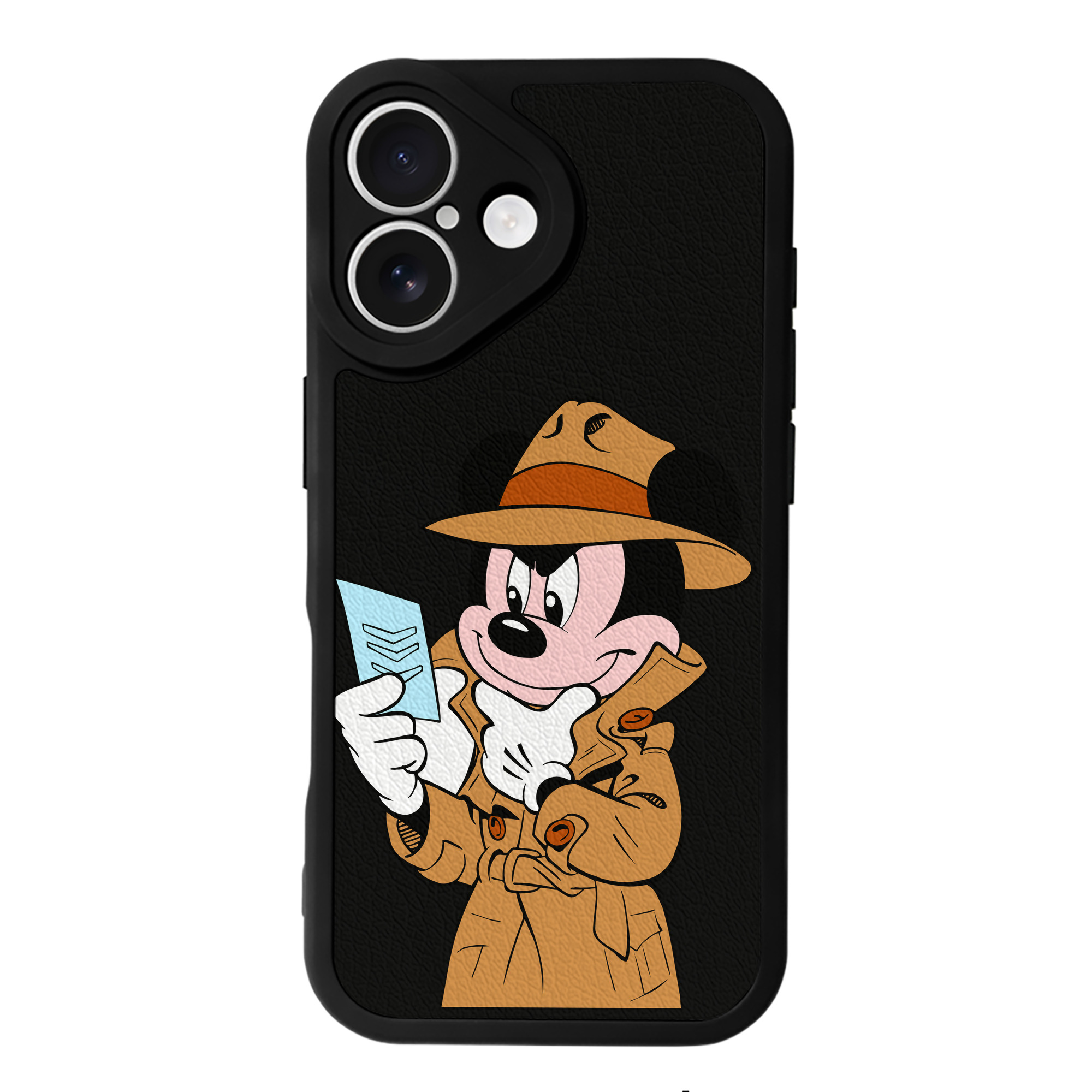 （画像用） ミッキーマウス Mickey Mouse 【iPhone 16シリーズ対応】シリコンスマホケース（レザー調） 材質：シリコン